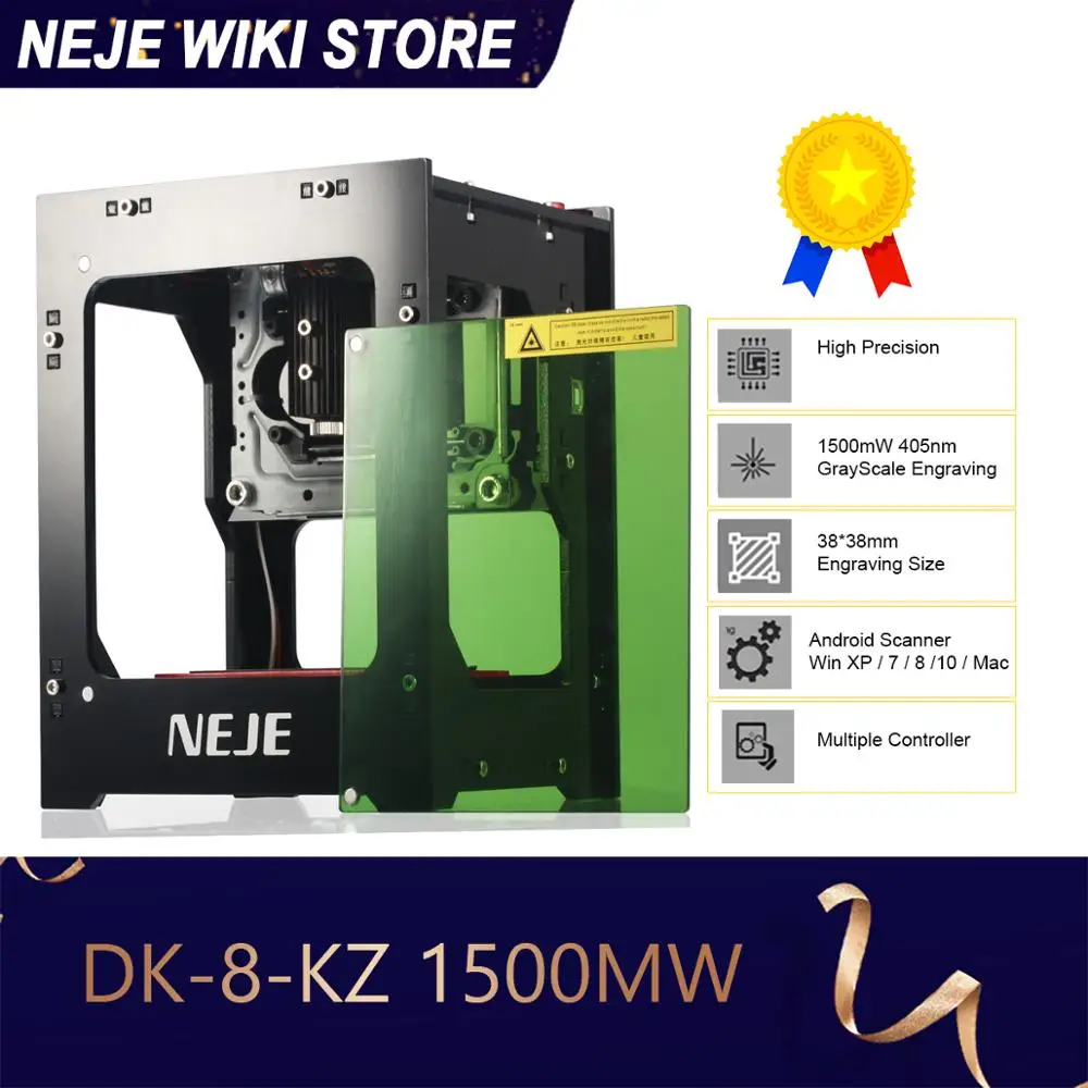 Upgrated Versija NEJE DK-8-KZ 1500mW 405nm Mini Laser Cutting machine Darbalaukio CNC Router 