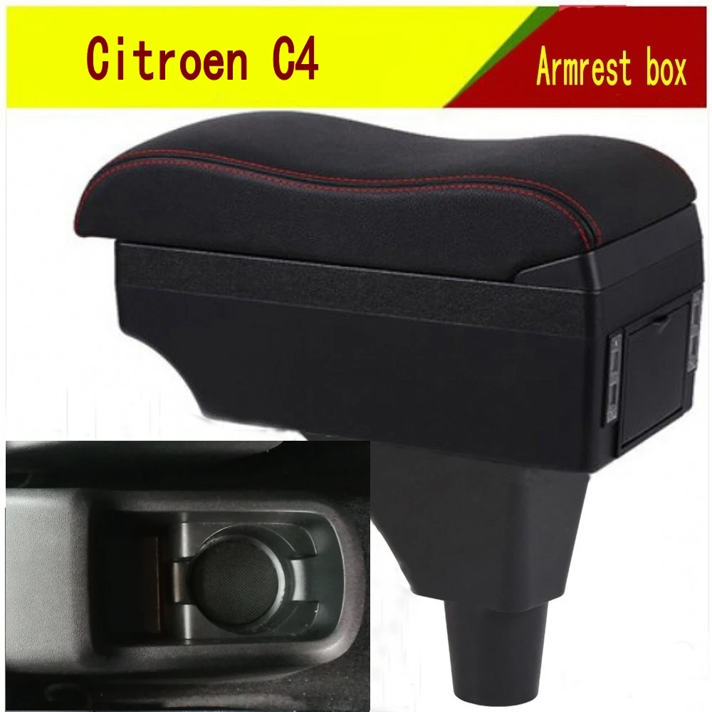 Už Citroen C3 C4 Porankiu Box konsolė centrinė Parduotuvė turinio langelio puodelio laikiklis priedai, dalys USB Įkrovimo padidinti