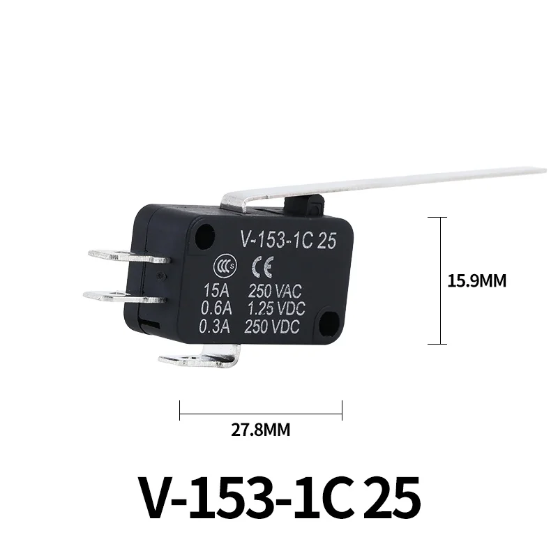 V-151-1C25/V-152-1C25/V-153-1C25/V-154-1C25/V-155-1C25/V-156-1C25/V-15-1C25/V-15-1B5 Akimirksnį Micro Limit Switch Sidabro Kontaktai