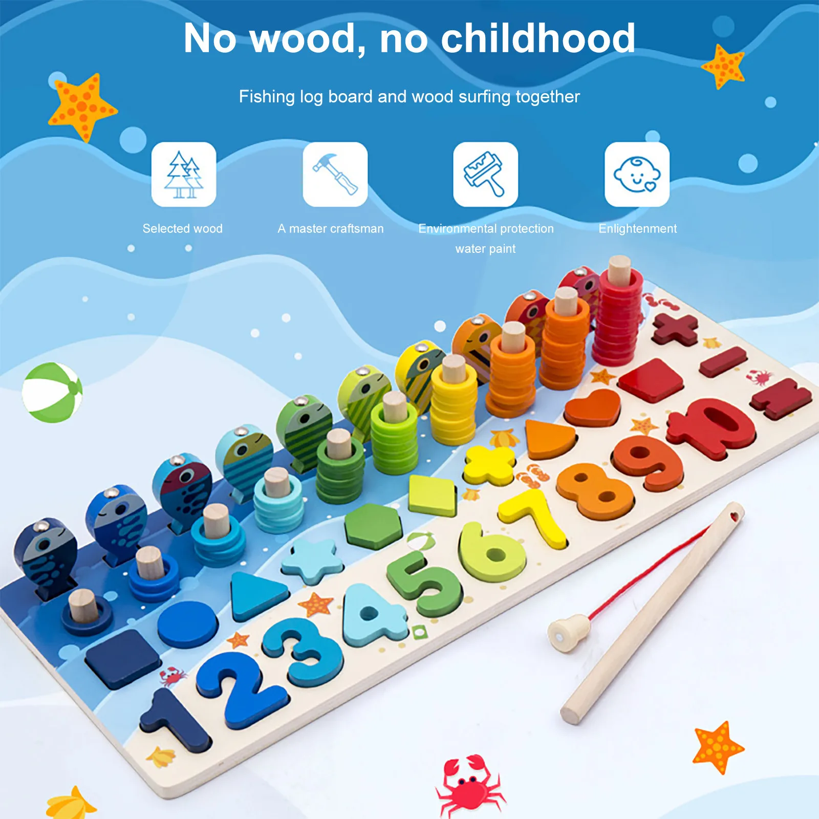 Vaikų Švietimo Žaislai, Mediniai Pastato Bloko Įspūdį Žvejybos Skaičius Skaičius Skaitmeninės Formos Atitikimo Užimtas Valdybos Žaislus Blokus #4