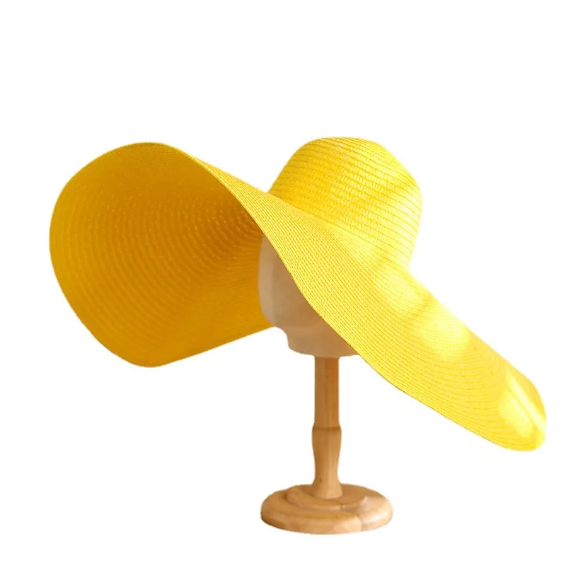 Vasarą Didelio Masto kraštų moterų laisvalaikio Spalvinga Panama nuo saulės skrybėlę mados madinga dome atostogų paplūdimio skrybėlę, sulankstomas šiaudų skrybėlę