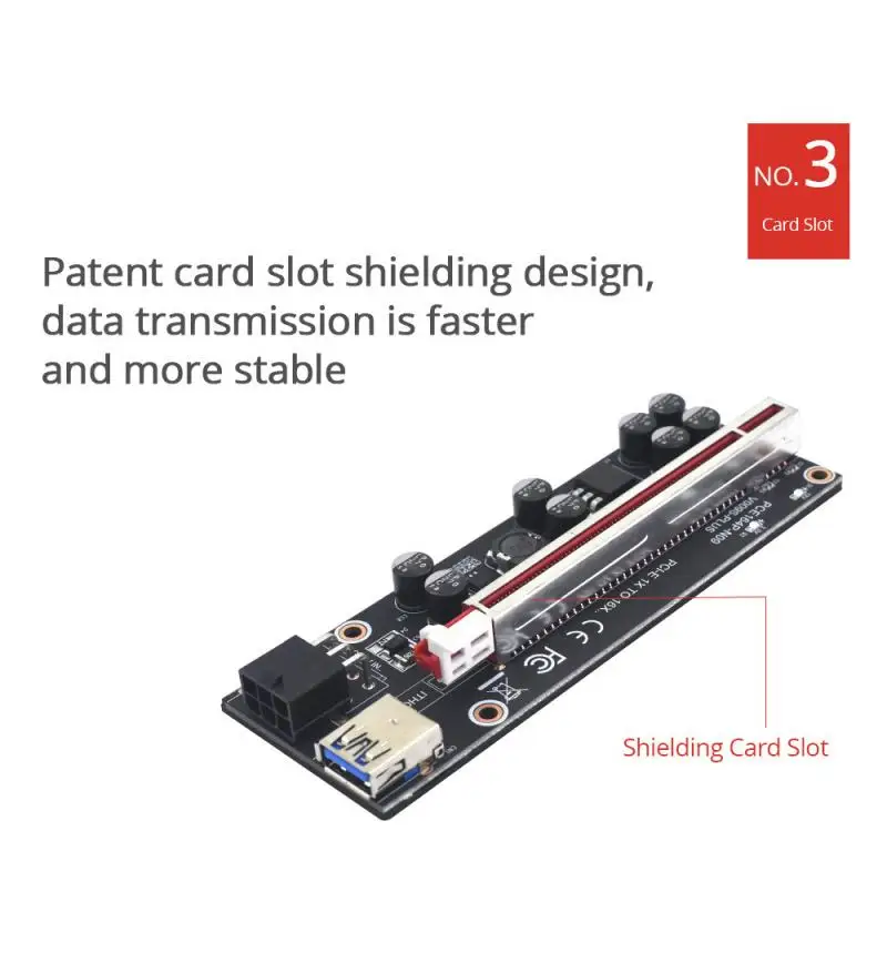 Ver009SPlus PCI-E Riser Card 30CM 60CM 100CM USB 3.0 Kabelis 1X PCIE į 16X Pratęsimo Adapteris SATA 6Pin Maitinimo Miner GPU Kasyba