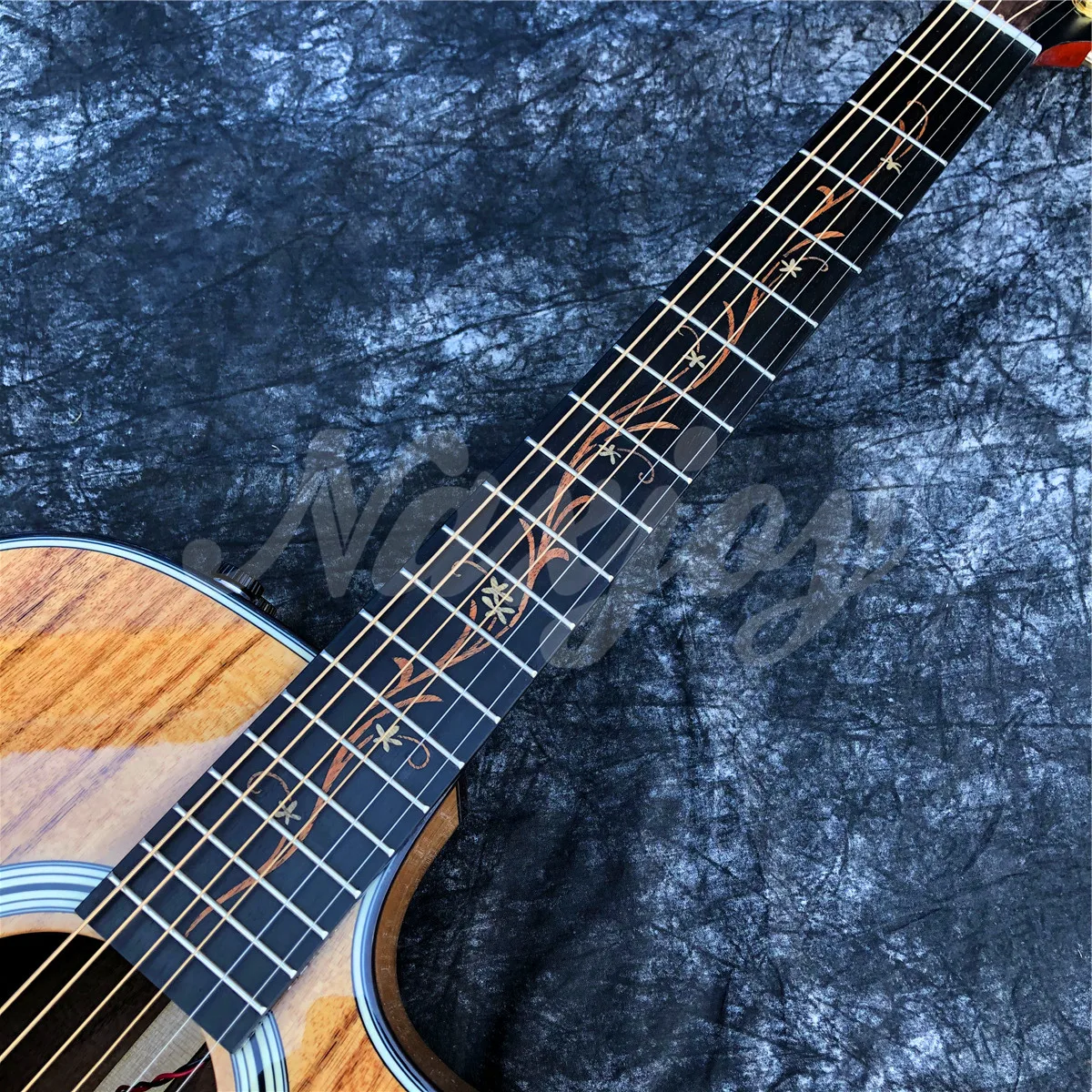 Visi Koa medienos K24ce Tipo Akustinė Gitara,Juodmedžio Fingerboard Elektros EQ Gitara,Nekilnojamojo Nuotraukas