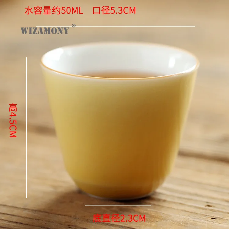 WIZAMONY Spalvos glazūra jade molio keramikos arbatos puodelis Master Cup vieno puodelio mažų arbatos puodelio Kung Fu arbatos puodelio arbatos ceremonija taurės didmeninės