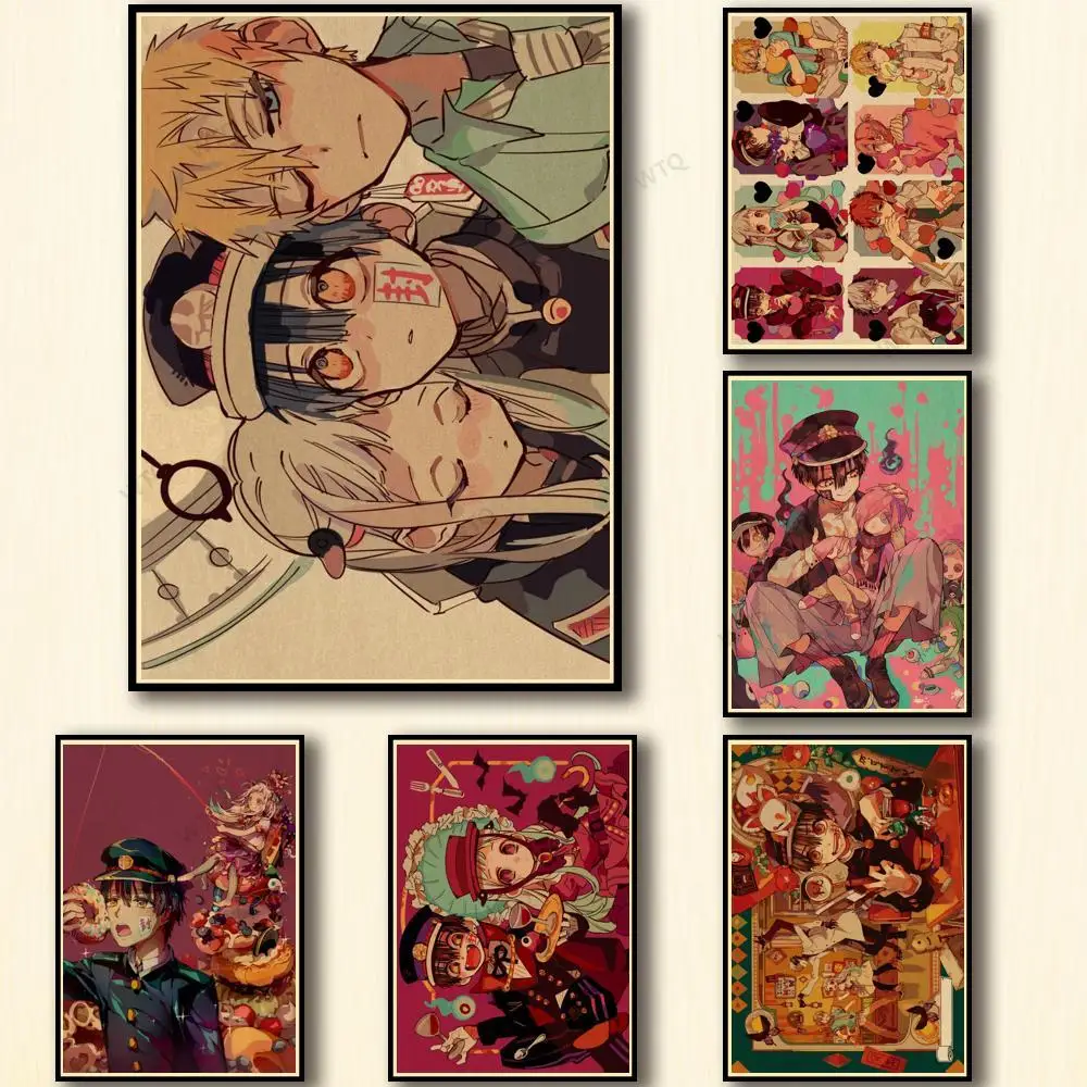 WTQ Drobės Tapybos Anime Plakatai Tualetas Privalo Hanako Kun Retro Plakato Sienų Dekoras Sienos paveiksl Kambario Dekoro Namų Dekoro
