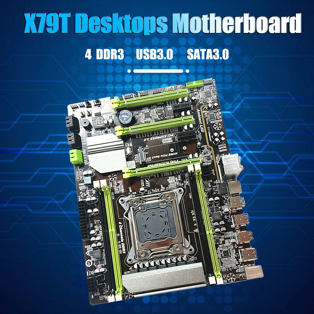 X79T LGA 2011 PROCESORIŲ Kompiuterio pagrindinė Plokštė USB3.0 2 M. SATA PCIE 4 gb DDR3 Desktop PC Žaidimų Plokštę, skirtą Stalinį KOMPIUTERĮ