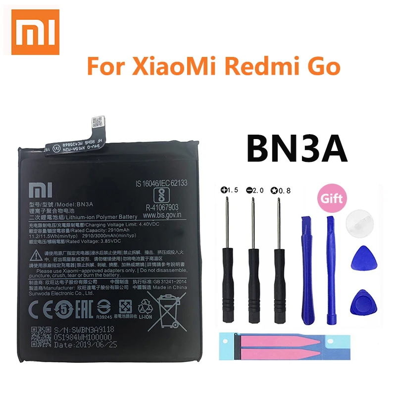 Xiao Mi Originalios Telefonų Baterijos BN3A Už Xiaomi Redmi Eiti RedmiGo Aukštos Kokybės 3000mAh Telefono Baterijos Pakeitimas