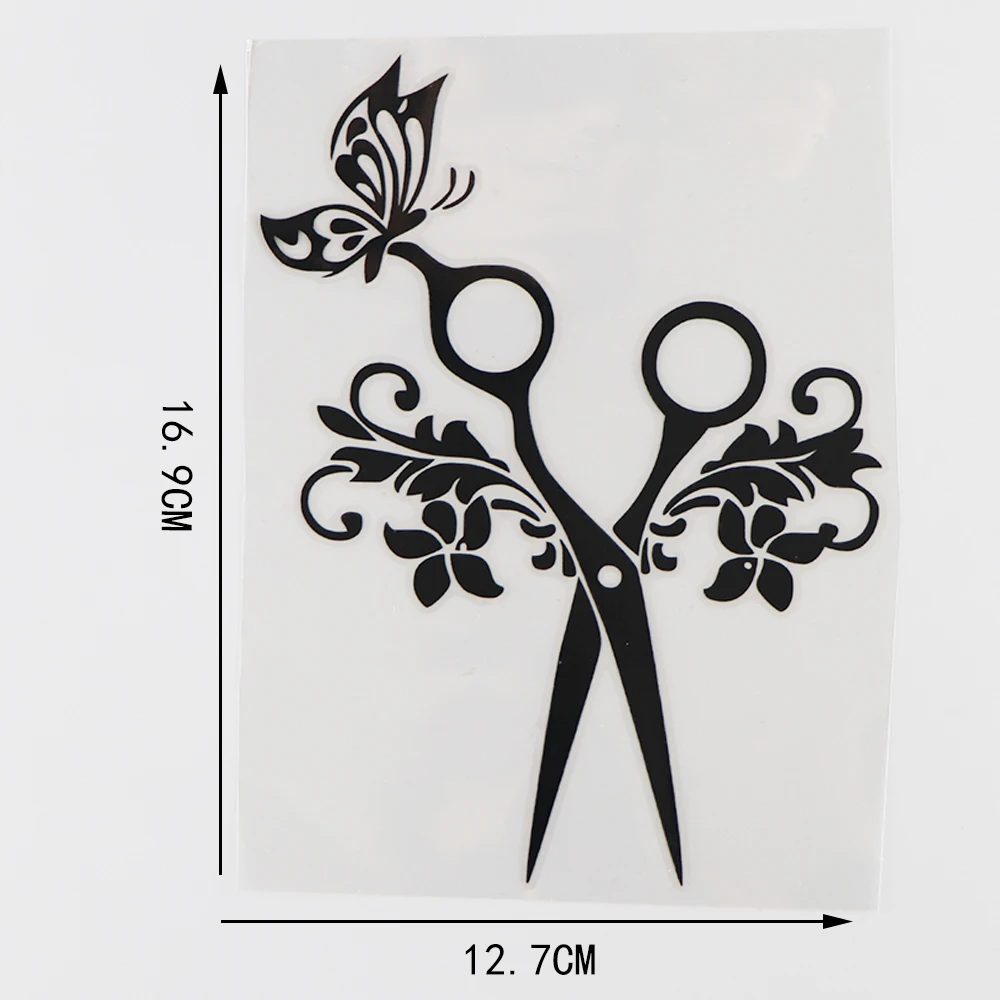 YJZT 12.7×16.9 CM Art Butterfly Žirklės Vinilo Decal Kūrybinių Mados Automobilių Lipdukai Juoda/Sidabrinė 20D-0004