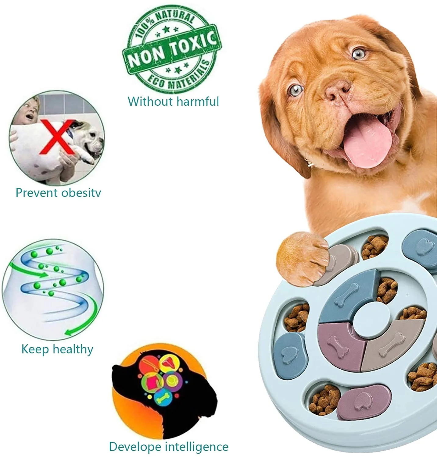 Šuo Dėlionės, Žaislų, Padidinti IQ Interaktyvus Lėtai Paduoti Šerti Šunų Mokymo Žaidimai Tiektuvai, Skirti Smulkaus ir Vidutinio Šuns, Augintinio Mokymo Žaislas