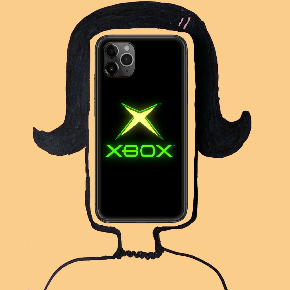 Žaidimai-XBOX Telefono Padengti Korpuso iphone 5 5s se 2 6 6s 7 8 12 mini plus X XS XR 11 PRO MAX black minkštu Dėklu silikono bamperis