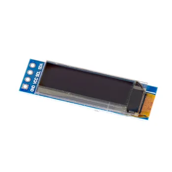 0.91 Colių 128x32 IIC I2C Balta / Mėlyna OLED LCD Ekranas 