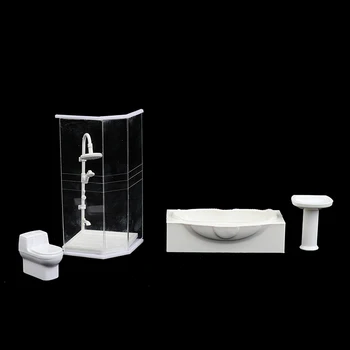 1:25 Tualetas, Vonia Kriaukle Modelis Žaislas Miniatiūriniai Lėlių Vonios Rinkinys Dušo Kambarys Micro Vonios Rinkinys Priedai