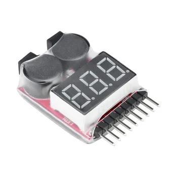 1 gabalas 1-8S Žemos Įtampos akumuliatoriaus testeris Buzzer Alarm 1-8S LED Žemos Įtampos Buzzer Alarm Lipo Įtampos Indikatorius tikrintuvas