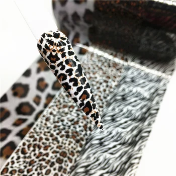 1 Ritinys 100m Marmuro Perdavimo Folijos Nagų Dailės Folijos Nagų Lipdukai, Leopardas spausdinimui Wrap Slankiklį Nails Art Papuošalai Patarimas