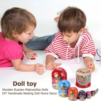 10 Vnt./nustatyti Kūdikio Žaislas Lizdus Lėlės Mediniai rusijos Lėlės Matryoshka Lėlės Vaikams Kalėdų Dovana Dekoro Dovanos