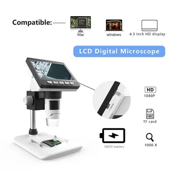 1080P-1000X Praktiškas Nešiojamas Skaitmeninis Mikroskopas LCD Elektroninių HD Vaizdo Mikroskopai USB Endoskopą didinamasis stiklas Fotoaparatas