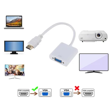 1080P HDMI suderinamus į VGA Adapteris Skaitmeninio-Analoginio Keitiklio Kabelį Skirtą Xbox PS4 PC Nešiojamas TV Box prie Projektoriaus Displayer HDTV