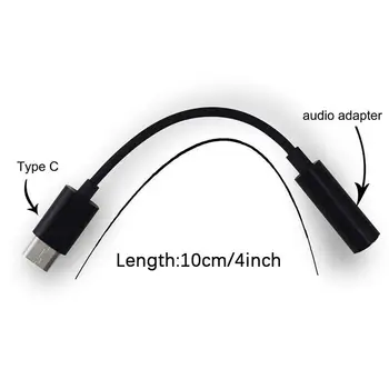 10cm USB C Tipo 3,5 mm Jack Adapteris USB-C Tipo C iki 3,5 mm Ausinių Audio Aux Kabelis