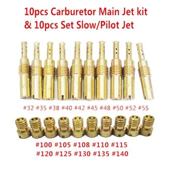 10vnt Karbiuratorius Main Jet Kit & 10vnt Lėtas/Pilot Jet 