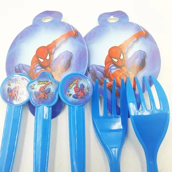 10vnt žmogus-Voras Šalies Prekių Vaikams Vienkartiniai Plastikiniai Šakių Vaikų Spiderman Šalis Dekoro Gimtadienio Džiaugtis Atostogų