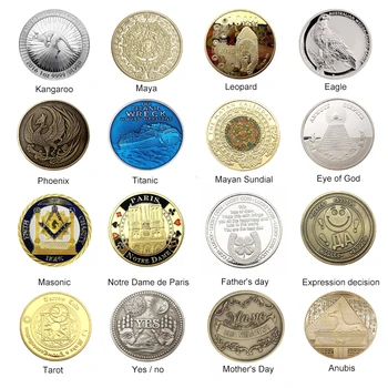 16 stilių originalių monetų, Australija, kengūros suvenyrai religinių galvanizavimo metalo amatų papuošalai monetų kolekcija