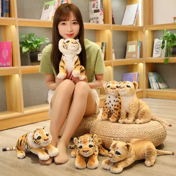 1pc 30cm Modeliavimas Lion & Tigras, Leopardas Pliušiniai Žaislai Tikroviška Gyvūnų Lėlės Įdaryti Minkštas Žaislas Kawaii Kambario Dekoro Dovana Vaikams Baby
