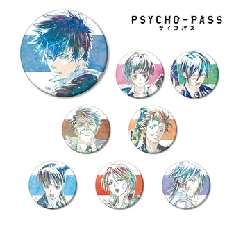 1pc 58MM Anime Psycho-Pass, Geležies Kougami Shin ' ya Nobuchik para mochila Smeigtukai Emblemos Sagė