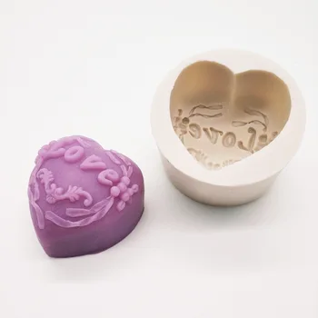 1Pcs Mini 3D Silikono Muilo Pelėsių Širdies Meilės Rožių Gėlių, Šokolado Liejimo formos Žvakė Polimero Molis Formų Amatai 