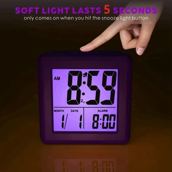 2 Vnt Skaitmeninis Laikrodis-Žadintuvas su Snaudimo LED Nakties Šviesos Miegamasis,Mažas Stalas Naktinės Kelionės Laikrodžiai, Raudona & Mėlyna