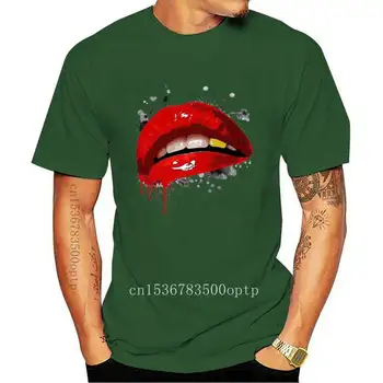 2019 Mados Mados Vyrų Spausdinti Kietas Kiss Lūpų Lūpų Gražus Derlius Jav Valstijų Londonas Atrodo Įdomus, Gražus Karinės T Shirts