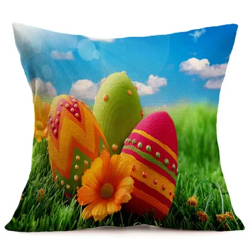 2019 Naujų namų apdailos prekių sofos pagalvėlė padengti Easter bunny medvilnės patalynė užvalkalas mielas kiaušinių pagalvės užvalkalas juosmens