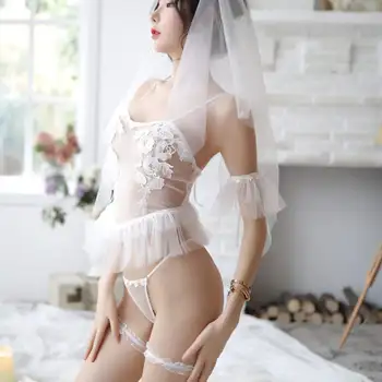2020 Balta Vestuvinė Kostiumas Su Šydu Dirželis Vamzdžio Viršaus Nuotakos Suknelė Subtilus Tiulio Modelis, Seksualus Apatinis Trikotažas Perspektyvos Nėrinių Princesė