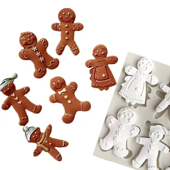 2020 Kalėdų Meduoliai Su Imbiero Priedais Vyras Kalėdų Serija Silikono Formos Minkštas Pyragas Pelėsių Šokolado Saldainiai Molio Pelėsių Virtuvės Įrankiai