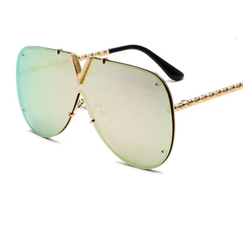 2020 mados negabaritinių akiniai nuo saulės moterims Retro vintage pilotas taškus veidrodis akiniai nuo saulės prabangus metalinis rėmas lady akiniai