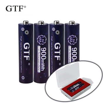 2020 NAUJAS GTF1.5V USB AAA li-ion Baterija 900mwh 600mah talpa li-polimero USB įkraunama baterija, Dėžutė, USB laidas