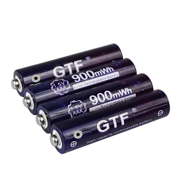 2020 NAUJAS GTF1.5V USB AAA li-ion Baterija 900mwh 600mah talpa li-polimero USB įkraunama baterija, Dėžutė, USB laidas