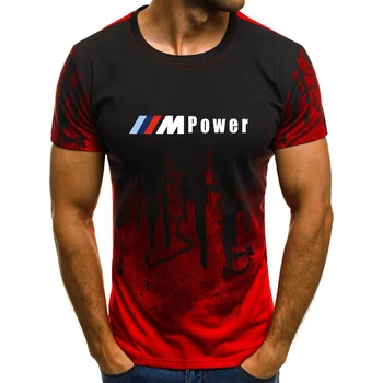 2021 BMW M Sporto Vasaros Individualų Marškinėliai, vyriški marškinėliai 3D Išspausdintas Viršų vientisos Spalvos Apvalios Kaklo marškinėliai Atsitiktinis Hip-Hop Vyrų Laisvas