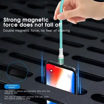 2021 LED Magnetinio USB Laidas, Greito Įkrovimo C Tipo Kabelis Magnetas Įkroviklis Duomenų Mokestį, Micro USB Laidas, Mobilusis Telefonas, Kabelis, USB Laidas