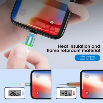 2021 LED Magnetinio USB Laidas, Greito Įkrovimo C Tipo Kabelis Magnetas Įkroviklis Duomenų Mokestį, Micro USB Laidas, Mobilusis Telefonas, Kabelis, USB Laidas
