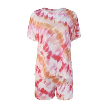 2021 m. Vasarą Moterys t-shirt spausdinti šortai kostiumas, dviejų dalių komplektas mados sportiškas tracksuit komplektus Plius Dydis Streetwear Naujas