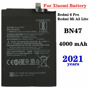 2021 Metų 4000mAh BN47 Baterija Xiaomi Redmi 6 Pro / Mi A2 Lite Mobiliojo Telefono Bateriją, Aukštos Kokybės Pakaitinis Akumuliatorius