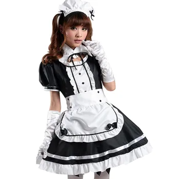 2021 Mielas Tarnaitė Cosplay Kostiumas Moterims Lolita Prancūzų Tarnaitė Suknelė Su Galvos Apdangalai Plius Dydis Anime Cosplay Drabužių Komplektus Padavėja