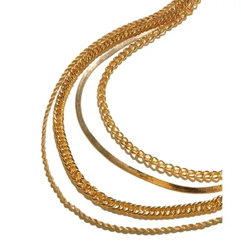 2021 Naujas Antkaklis Mados Karoliai Moterų Derliaus Moterų Lygių Aukso Gyvatė Grandinės Multi-Stiliaus Metalo Papuošalai Dovanų Didmeninės