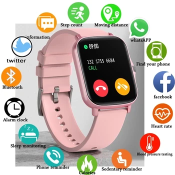 2021 Naujas P8 Spalvotas Ekranas, Smart Watch Moterys vyrai jutiklinių Fitness Tracker Kraujo Spaudimas Smart Watch Moterų Smartwatch už xiaomi