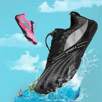 2021 Naujas Vyrų Aqua Batai Quick Dry Paplūdimio Bateliai Moterims Kvėpuojantis Sportbačiai Basomis Aukštupio Vandens Avalynė Plaukimo Pėsčiųjų Sportas