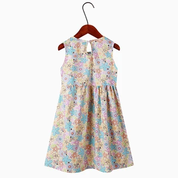 2021 Naujų Vaikų Suknelės Medvilnės Spalvotų Mergaičių Suknelės 2-10 Metų Bowknot Stiliaus Gėlių Spausdinti Princesė Suknelės Mergaitėms