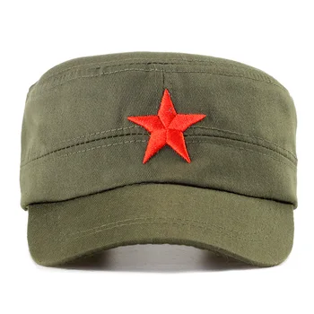 2021 raudona penkiakampė žvaigždė siuvinėjimo Karinės Kepurės juoda Flat top hat kamufliažas armijos trucker bžūp lauko kietas tėtis kaulų medvilnės