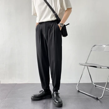2021 Vasaros Vyrų Gryna Spalva Atsitiktinis Kelnės Streetwear Laisvi Kroviniai Baltas/juodas Kostiumas Kelnės Karinio Stiliaus Aukštos kokybės Kelnės