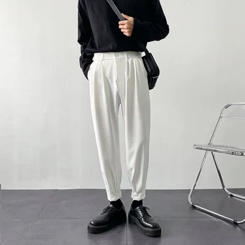 2021 Vasaros Vyrų Gryna Spalva Atsitiktinis Kelnės Streetwear Laisvi Kroviniai Baltas/juodas Kostiumas Kelnės Karinio Stiliaus Aukštos kokybės Kelnės
