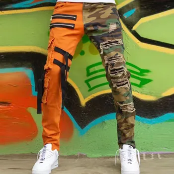 2021 vyriški džinsai gatvės tiesiai laisvas darbo drabužiai negabaritinių susiuvimo džinsinio audinio kelnės naujos mados hip-hop vyriškos laisvalaikio kelnės